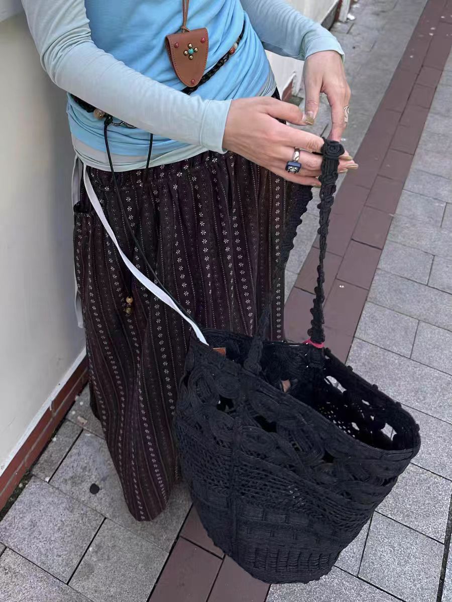 Women's Crocheted Island Cotton Hollow Large Capacity Women's Shoulder Bag