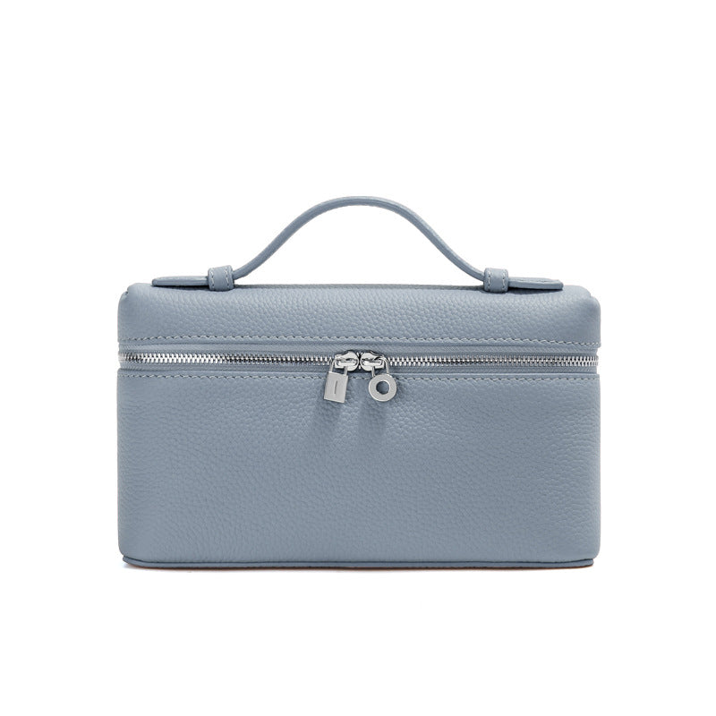Women's Layer Cowhide Lunch Box Genuine Leather White Women's Shoulder Bag