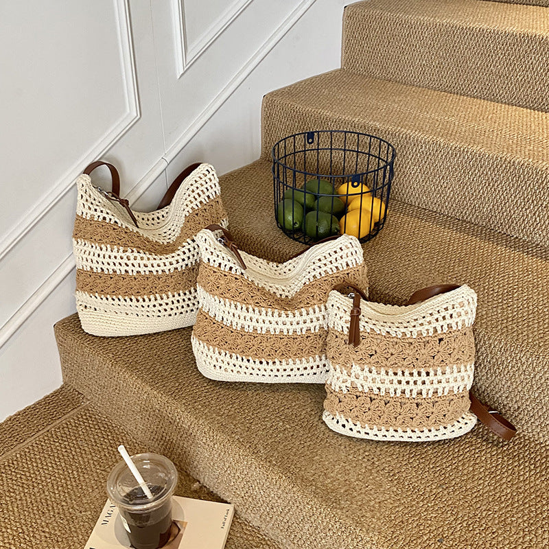Women's Straw Woven Large Capacity Crocheted Commuter Underarm High-grade Bags