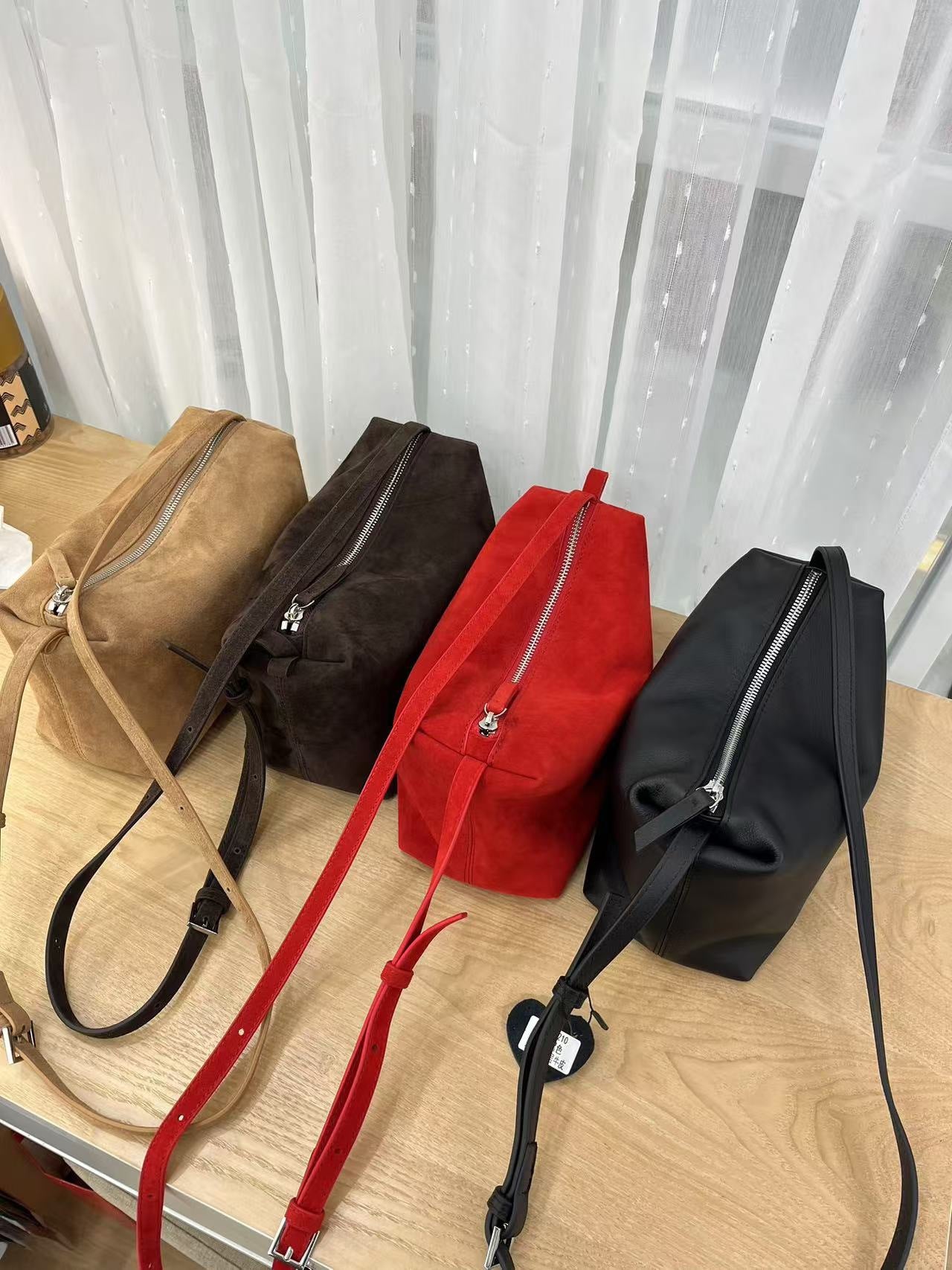 Simple Sheepskin Veet Pillow Genuine Leather Bags