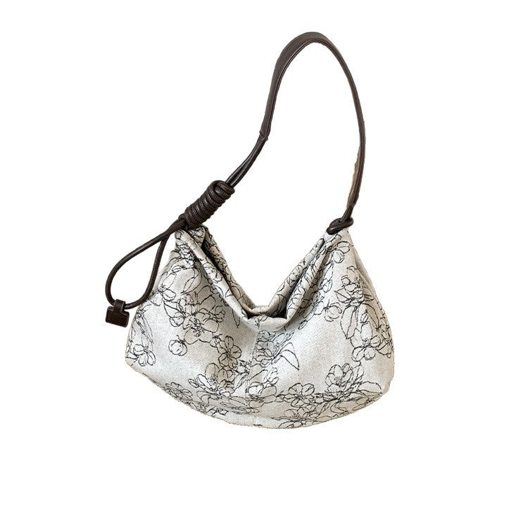 Women's Style Versatile Embroidered Summer High-grade Canvas Shoulder Bags
