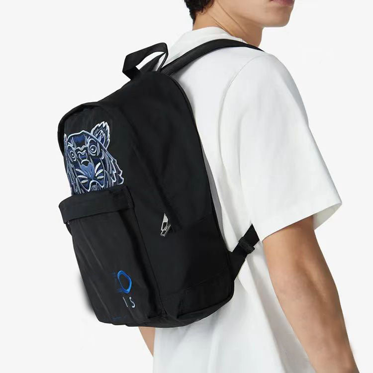 Women's & Men's Head Embroidery Large Capacity Couple Simple Leisure Backpack