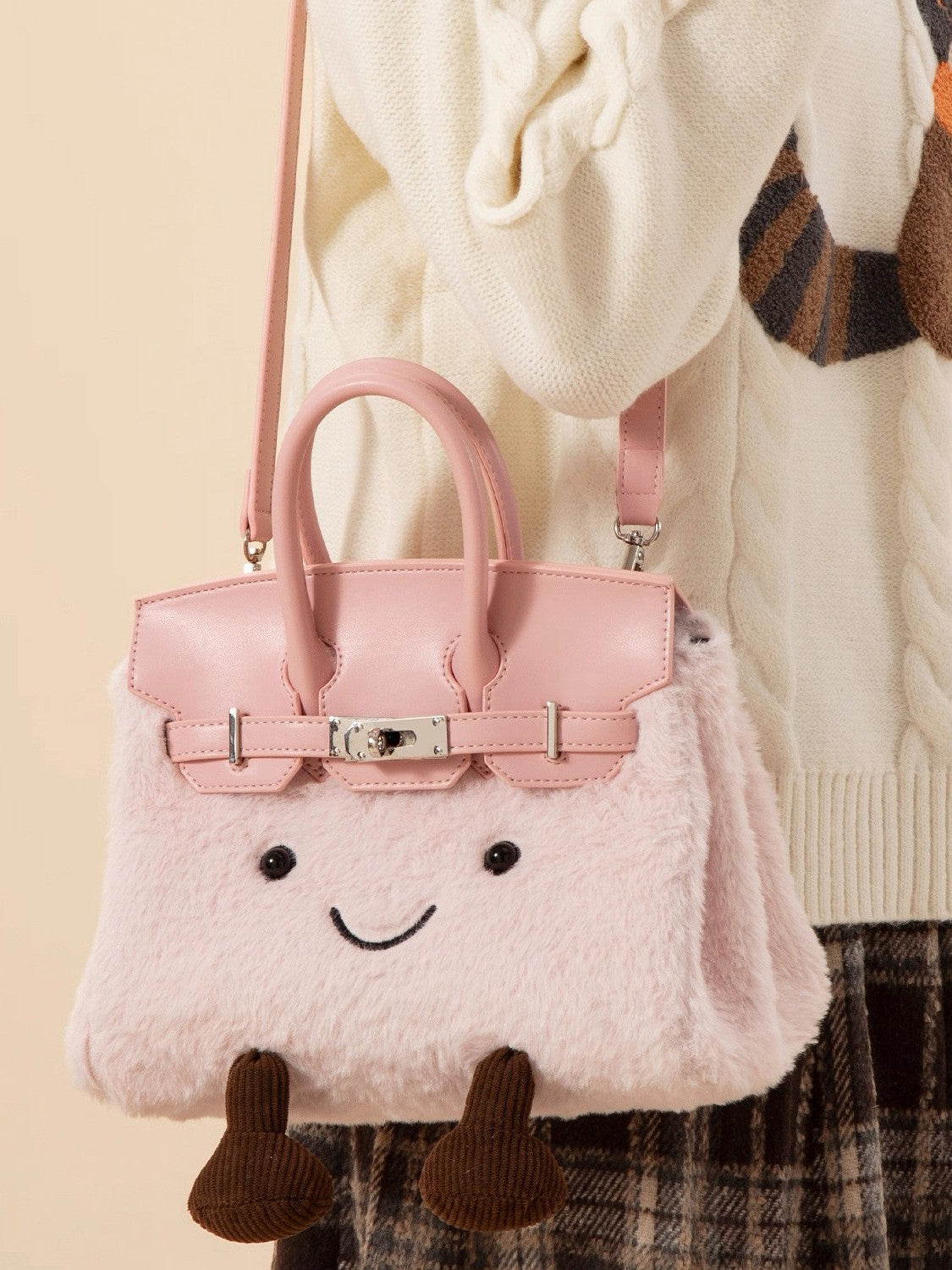 Niche Design Elf Plush Carrying Good-looking Women's Messenger Bag