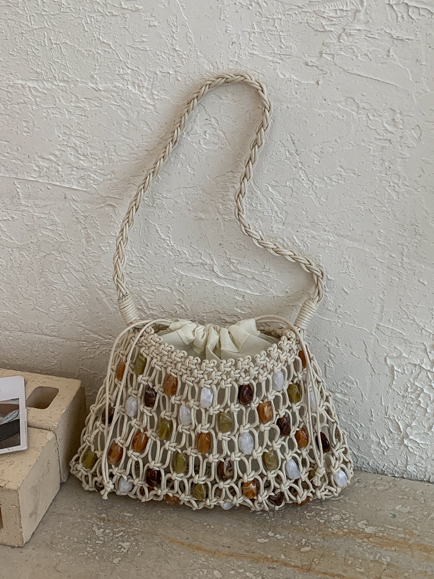 Women's Bohemian Style Hand-woven Fashion Holiday Underarm Bucket Bags