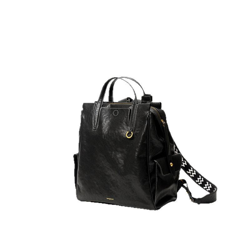 Without Gender Computer Retro Genuine Leather Large Capacity Women's Backpack