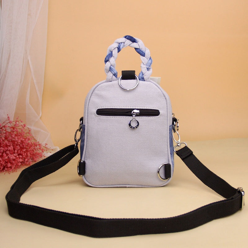 Multifunctional Fabric Flower Mini National Fashion Women's Backpack