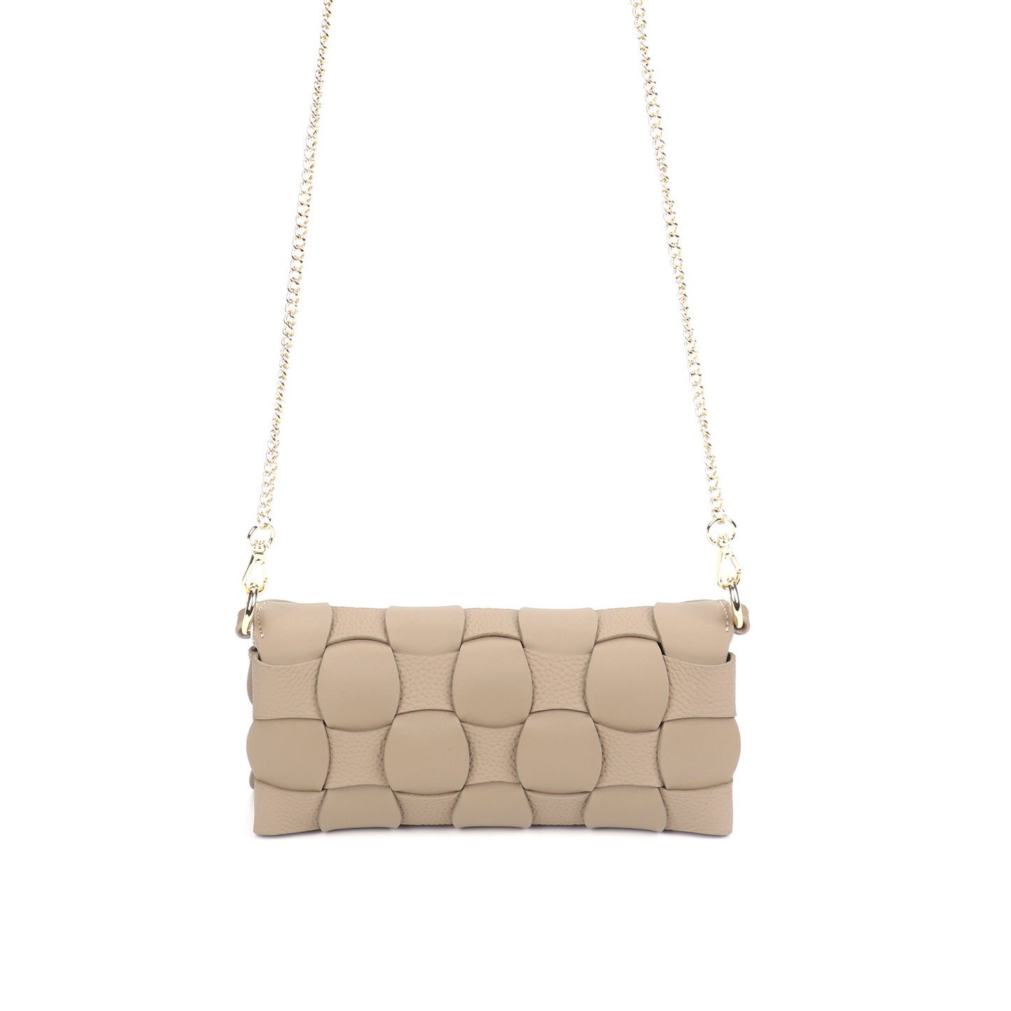 Anthracene Camel Stitched Cowhide Chessboard Portable Bags