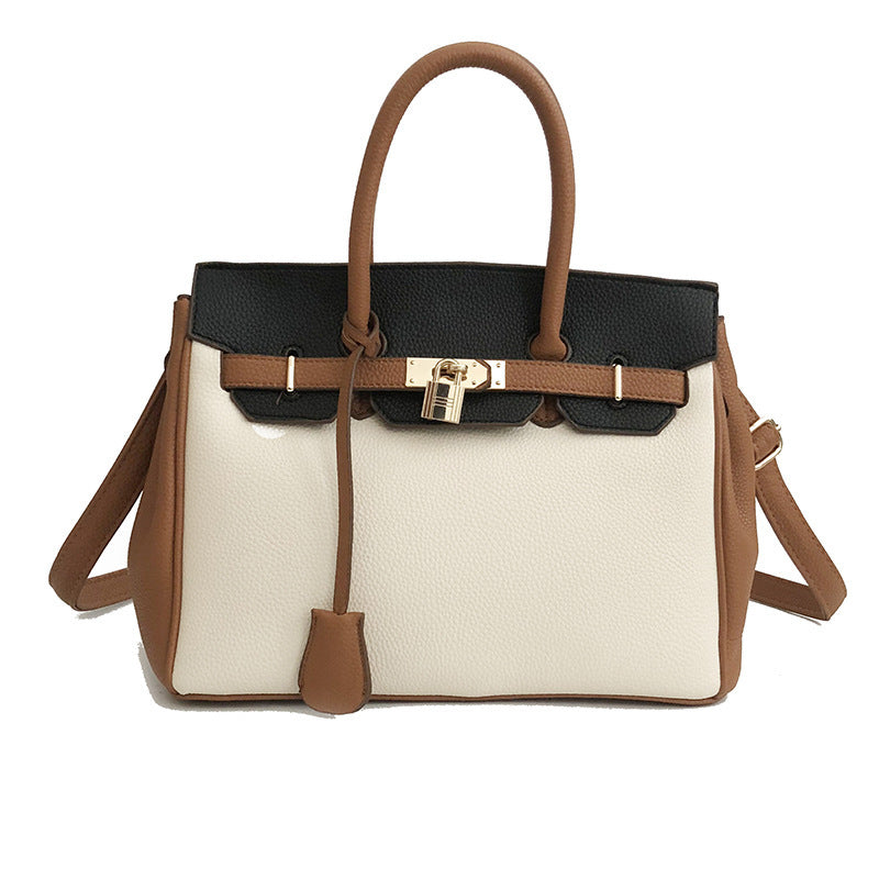 Women's Kelly Lychee Pattern Fashion Versatile Big Women's Shoulder Bag