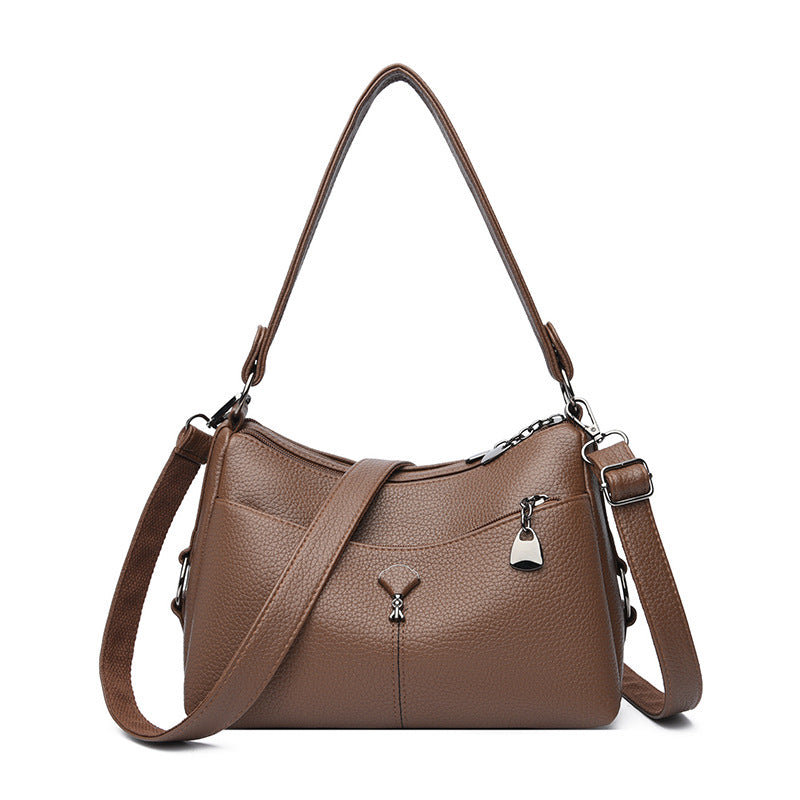 Women's Mother Elegant Authentic Leather Tactile Feel Women's Shoulder Bag