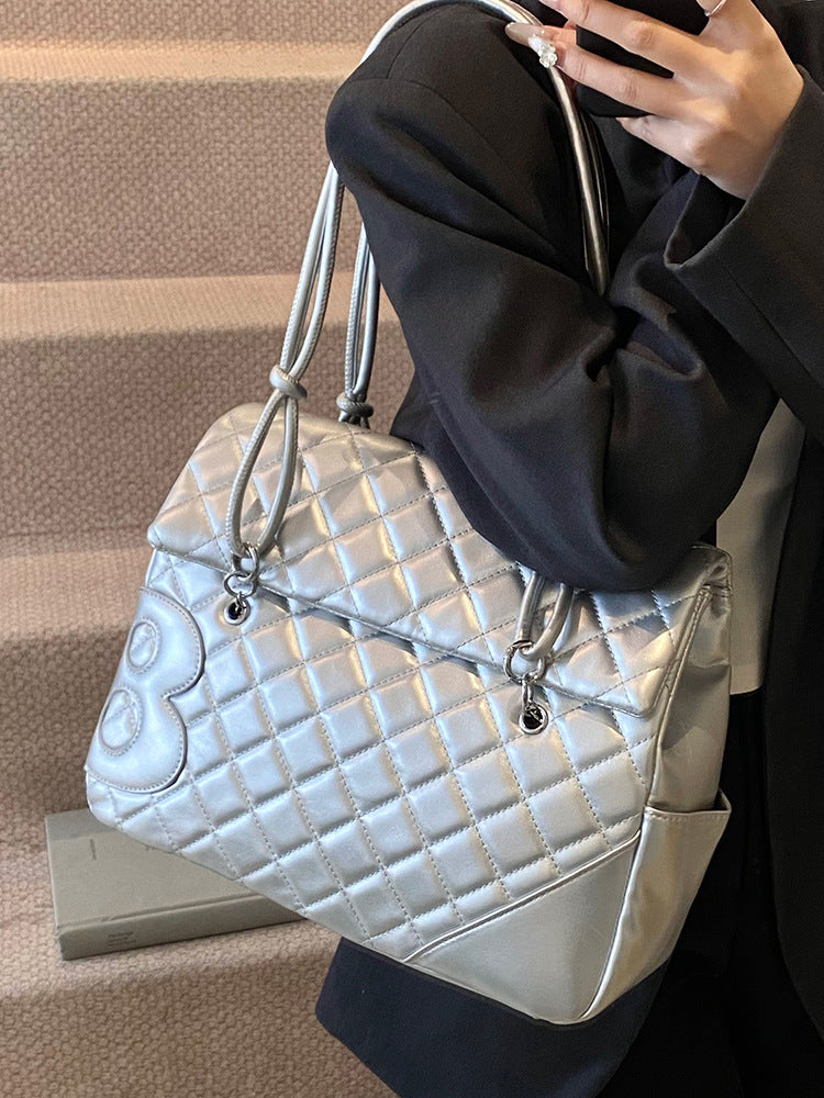 Women's Preppy Style Fashionable Large Capacity Multifunctional Diamond Bags