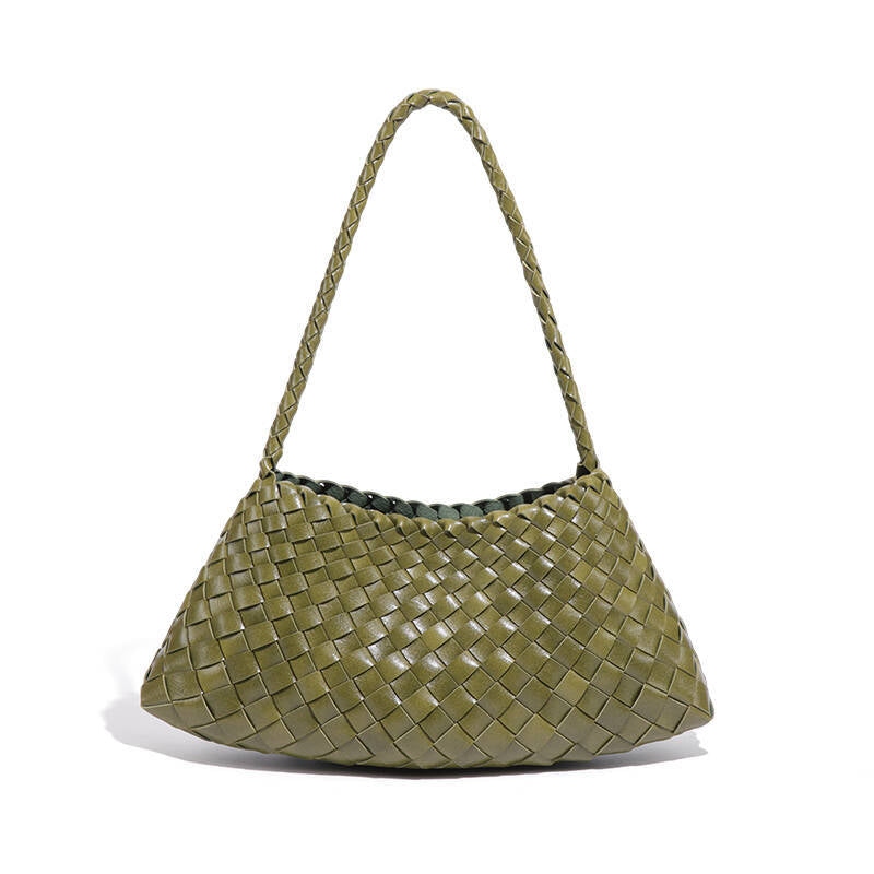 Women's Niche Underarm Woven Vegetable Basket Personality Bucket Bags