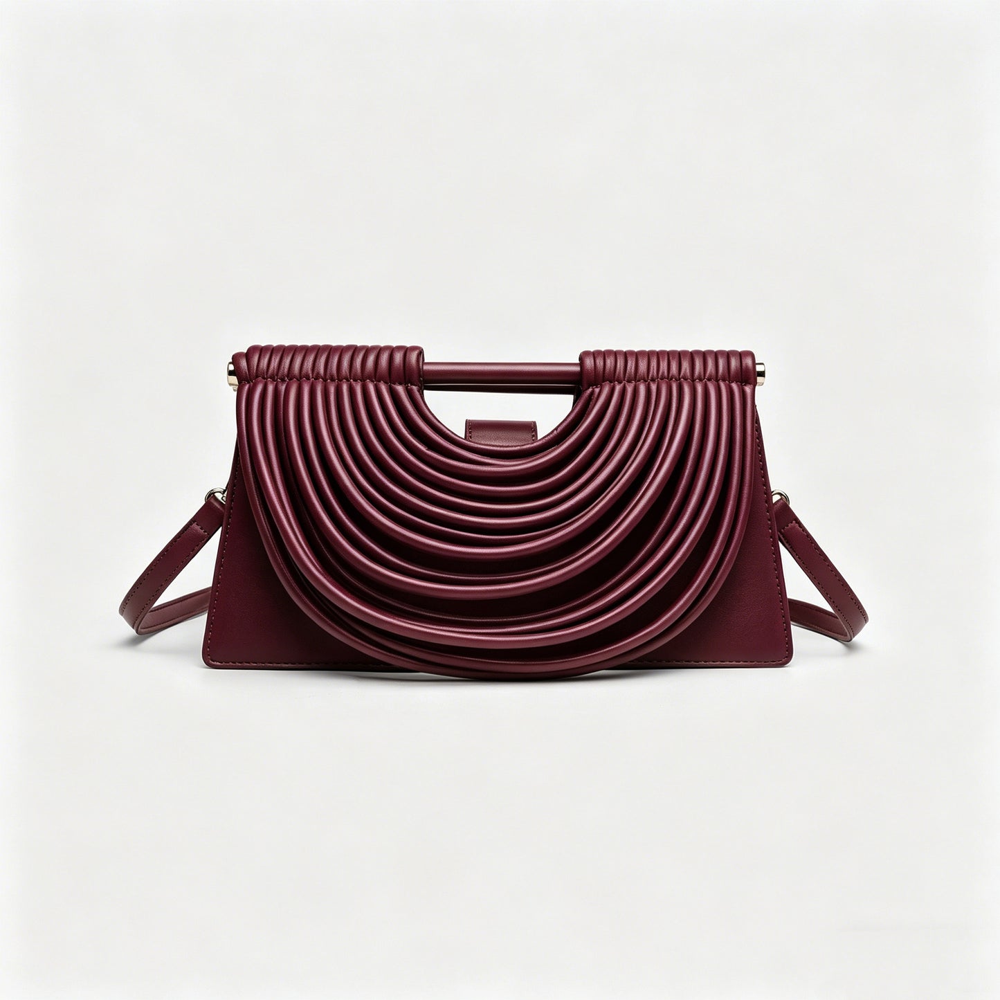 Women's Hand-woven Line Comb Design Trapezoidal Bags