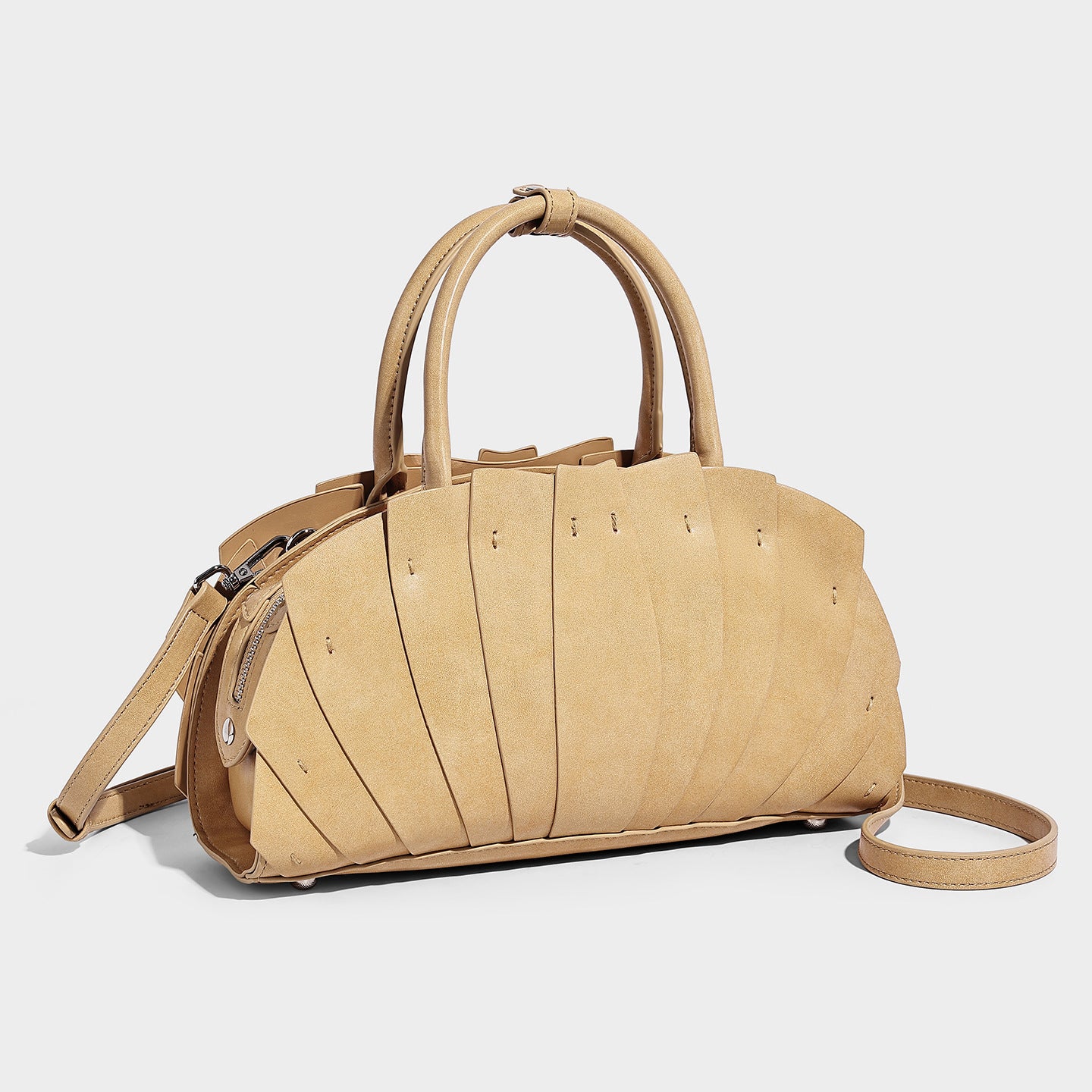 Portable Fan-shaped Lotus Leaf Advanced Handmade Minority Fashion Stitching Handbags