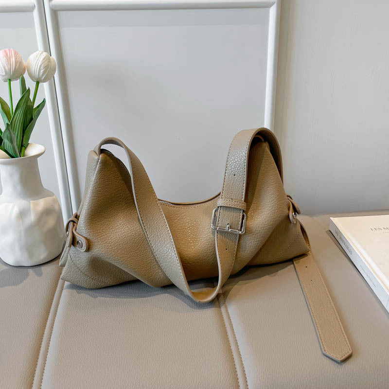 Women's Retro Soft Leather Large Capacity Fashion Simple Leisure Commute Women's Shoulder Bag