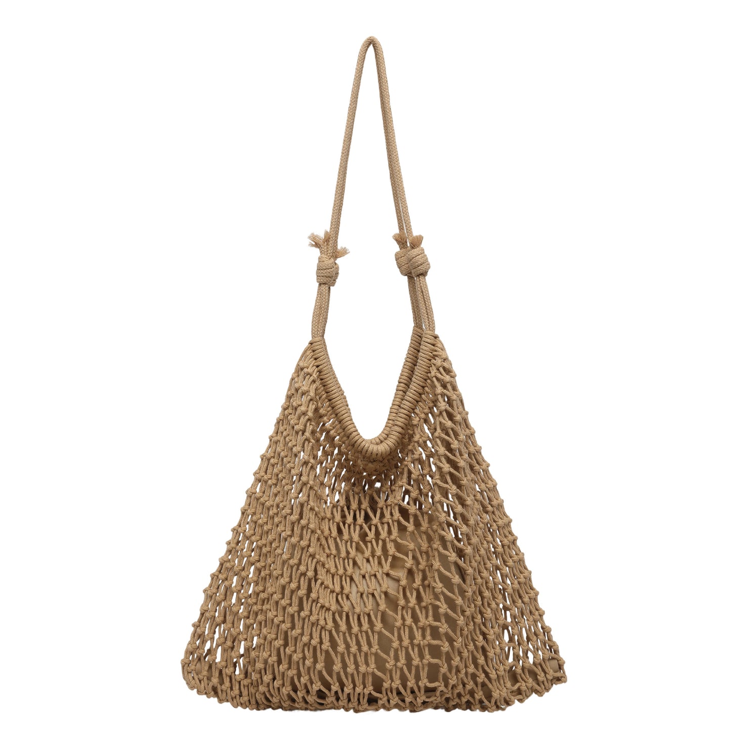 Large Capacity Mesh Woven Fishnet Drawstring Western Women's Shoulder Bag