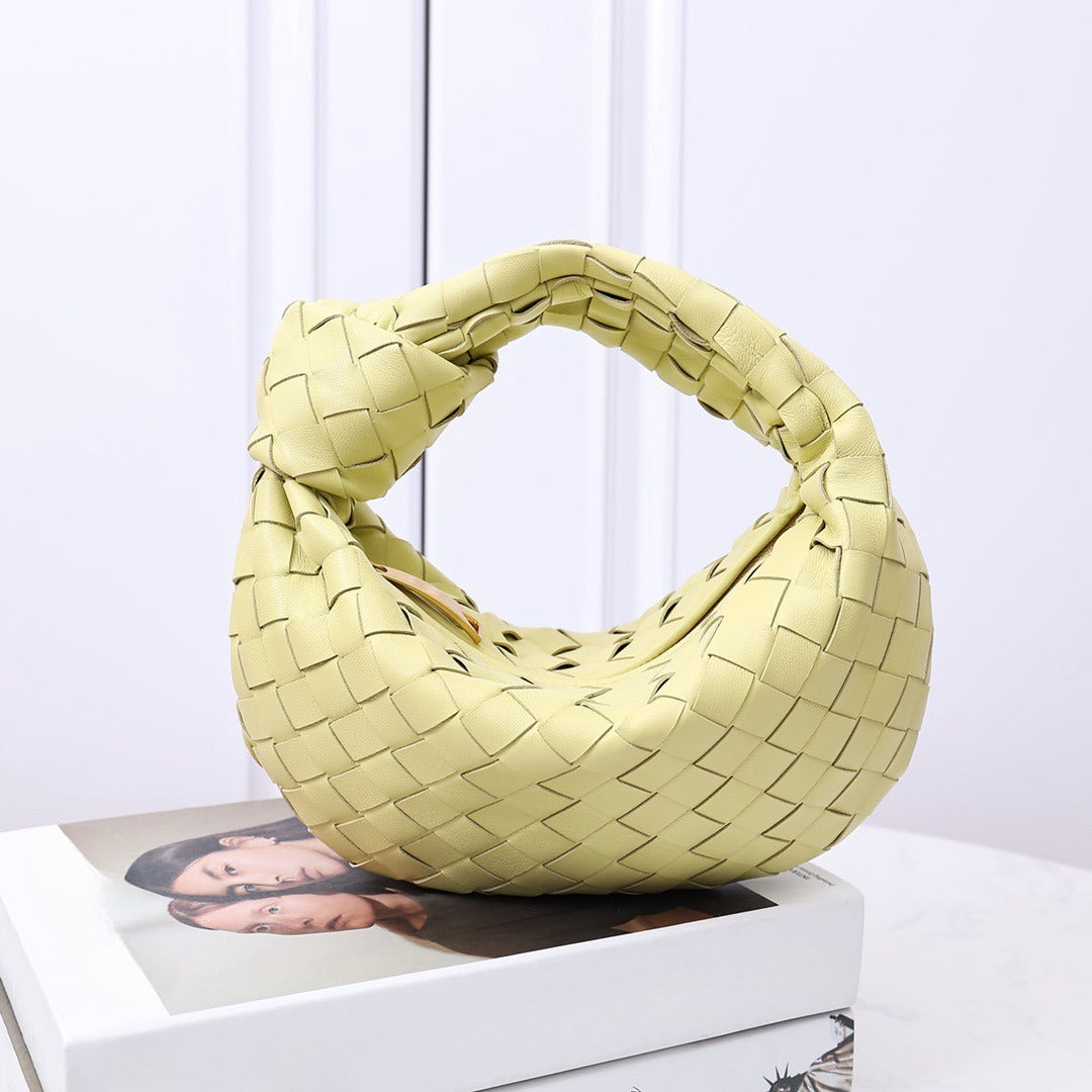 Women's Woven Fashionable Portable Dumpling Design Knotted Bags