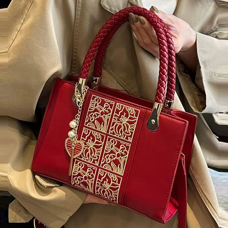 Chinese Style Embroidery Bridal Wedding Mother Women's Messenger Bag