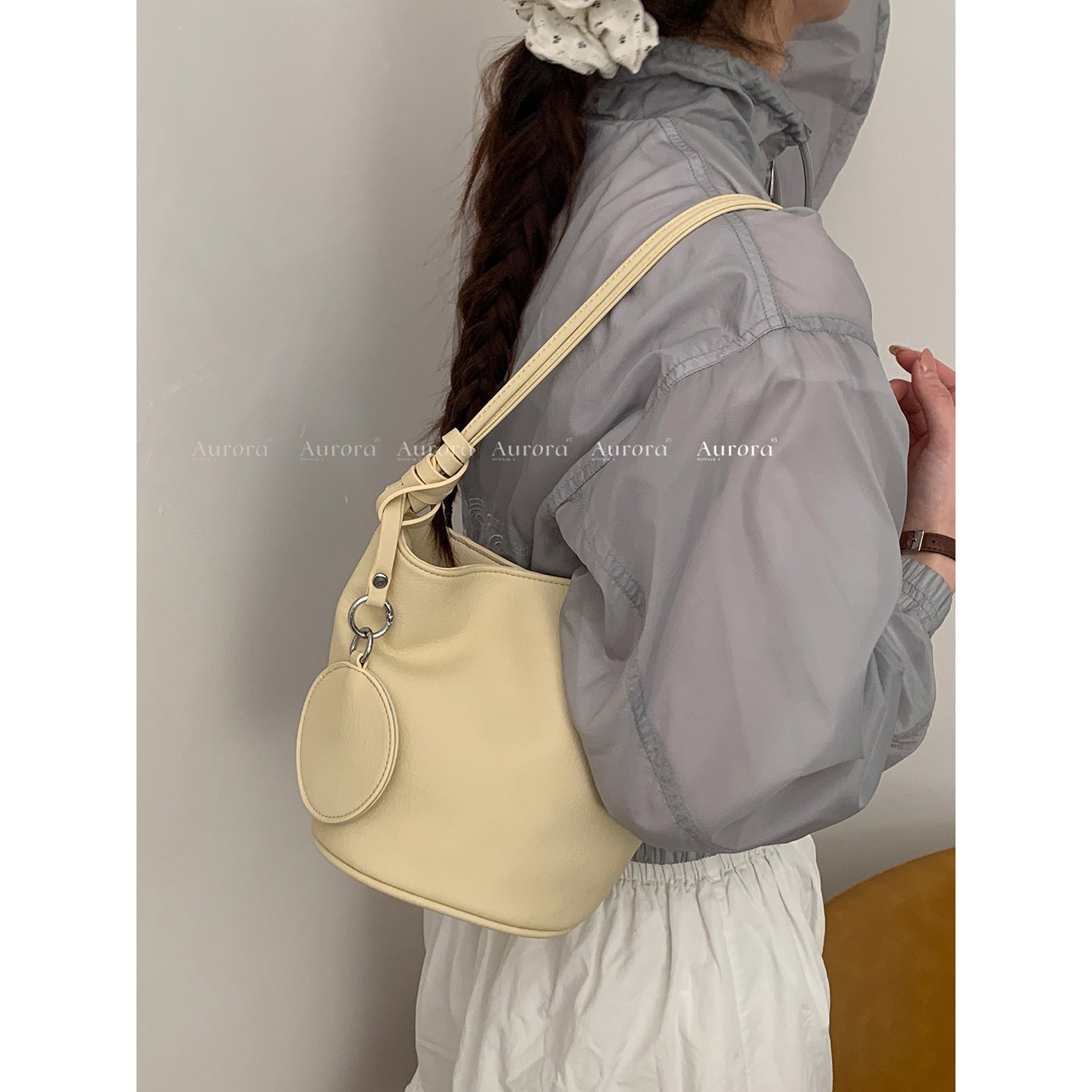 Women's Korean Style Fashionable High-grade Underarm Soft Bucket Bags