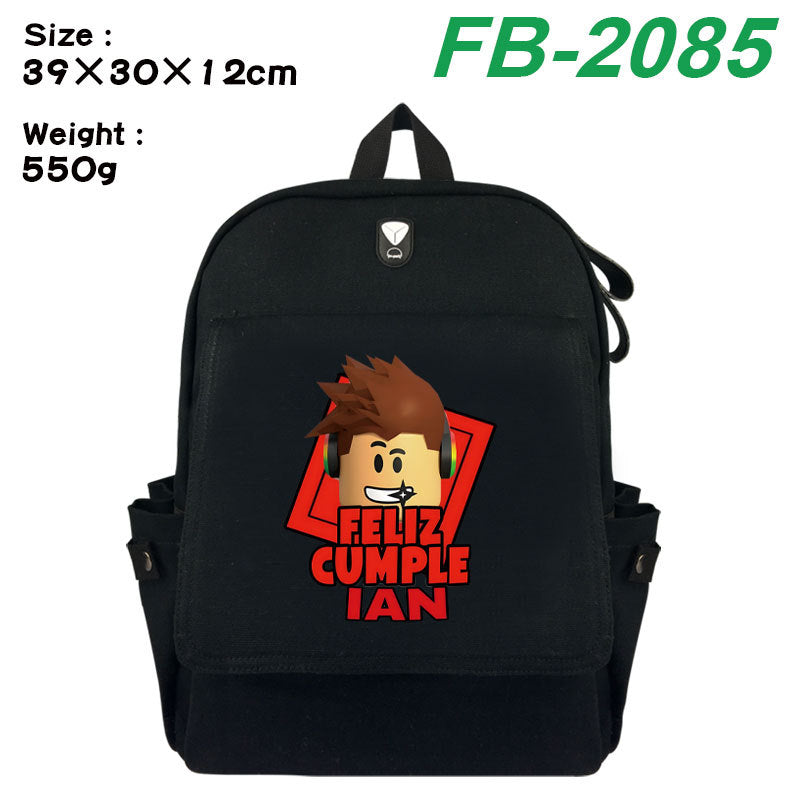 Peripheral Printing Stylish Canvas Large Capacity Leisure Backpack