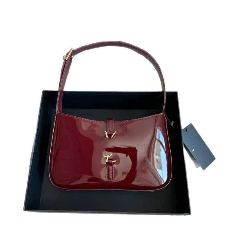 Light Luxury Patent Leather Shiny Temperament Wild High Sense Niche Underarm Bag