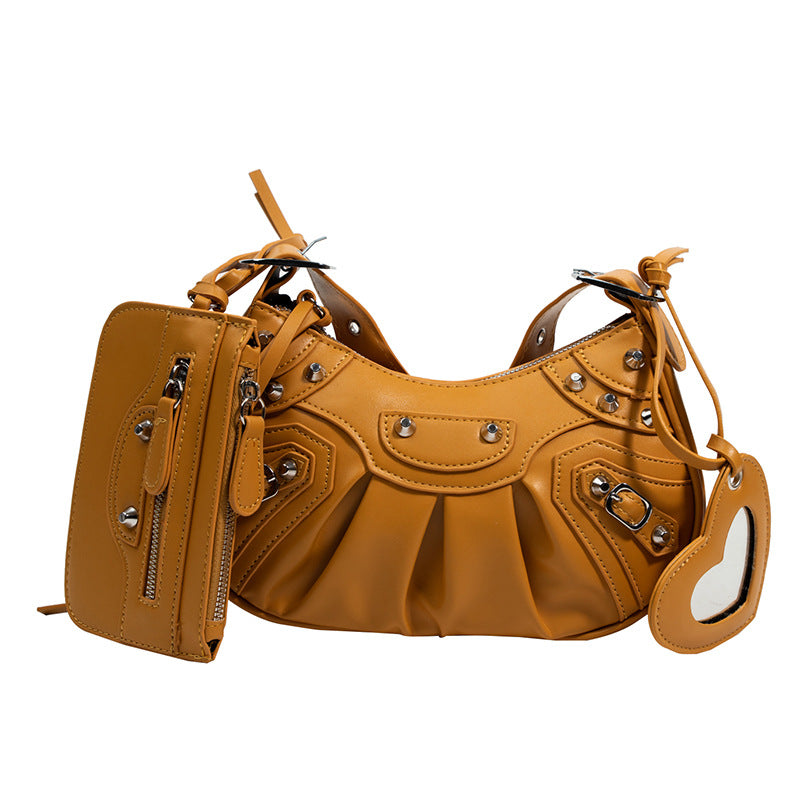 Classic Rivet Motorcycle Three-in-one January Underarm Women's Messenger Bag