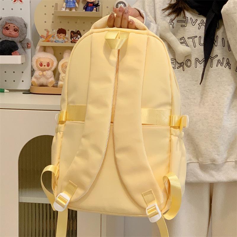 Style College Transparent Solid Color Bar Cartoon Junior Senior Leisure Backpack