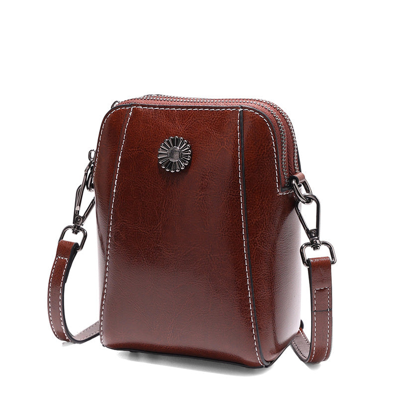 Trendy Women's Cowhide Mini Niche High-grade Women's Shoulder Bag