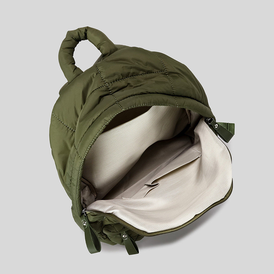 Women's Rhombus Quilted Feeding Cotton Nylon Puff Backpacks