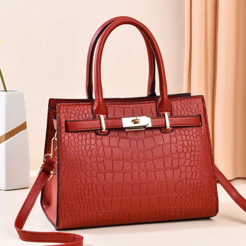 Stone Pattern Solid Color Large Capacity Fashion Women's Handbag