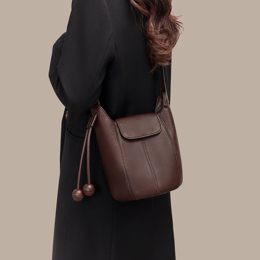 Women's Genuine Leather High Sense Retro Bucket Bags