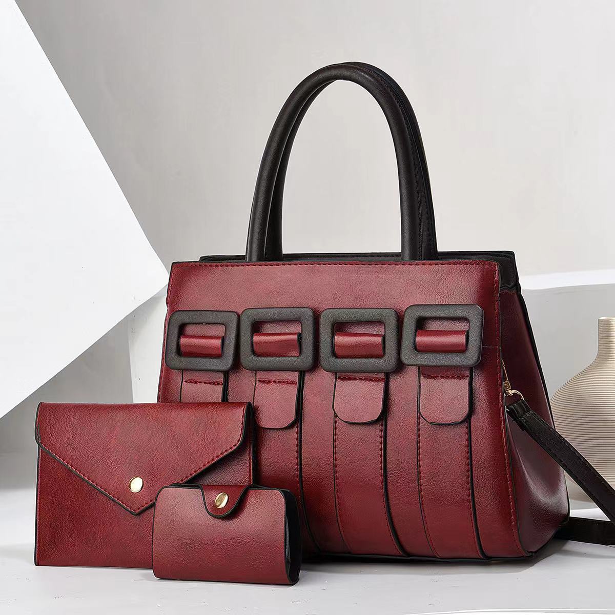 Women's Niche Commuter Set Large Capacity Texture Bags