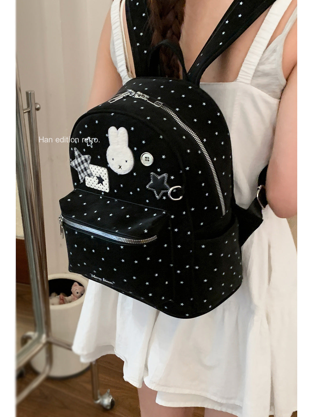 Style Cute Polka Dot Rabbit Large Capacity Women's Backpack