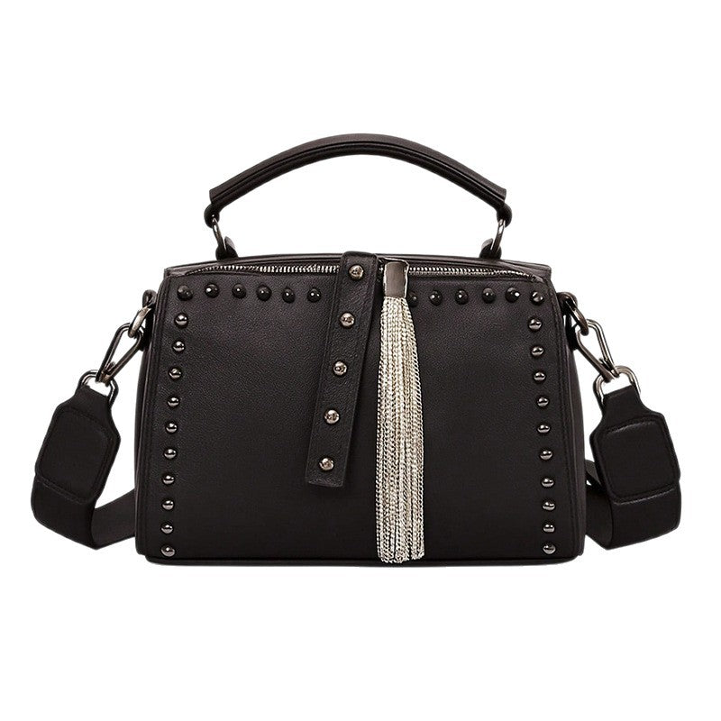 Women's Personality Rivets Tassel Pillow Versatile High Quality Women's Messenger Bag