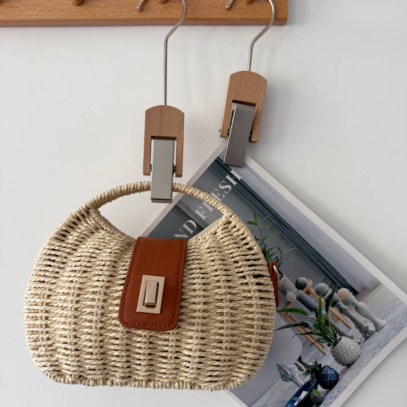 Fashion Frame Woven Hand Paper String Simple Bags