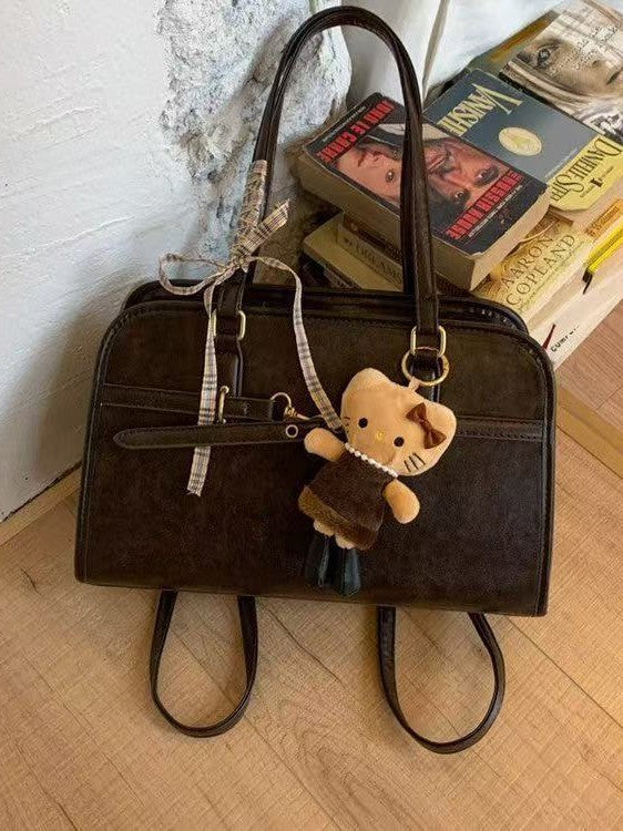 Women's Korean Style Vintage Design Bow Cat Leisure Backpack