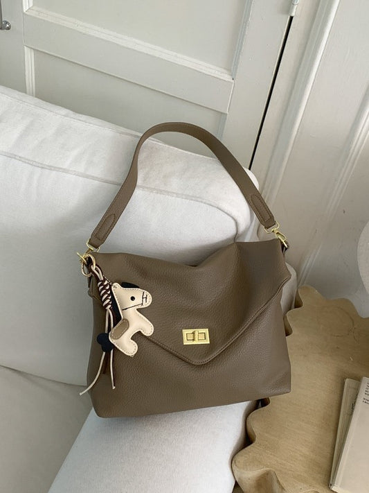 Women's Spring Korean Style Lazy Retro Soft Leather Underarm Bag