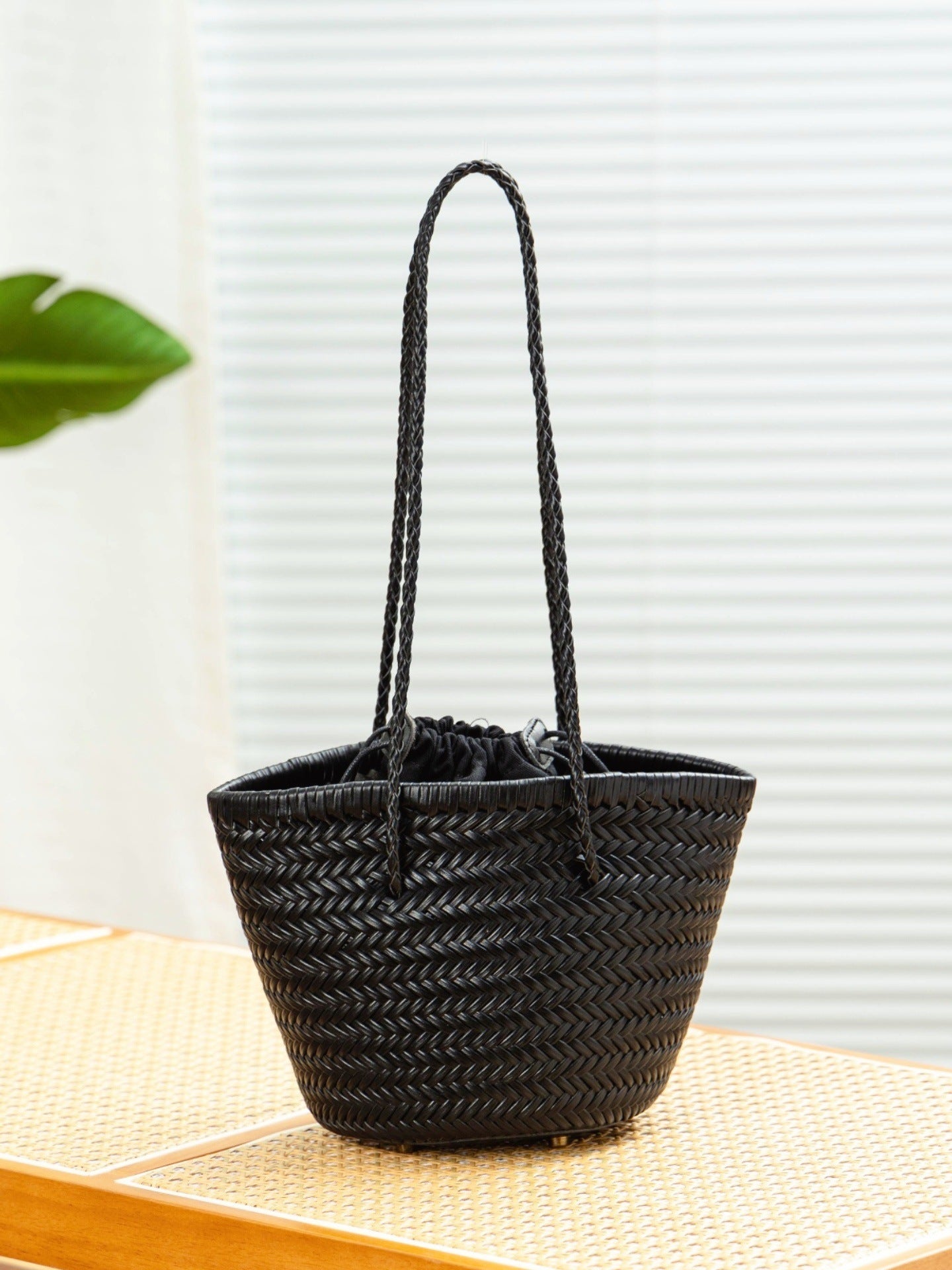 Leather Handmade Woven French Style Retro Bags