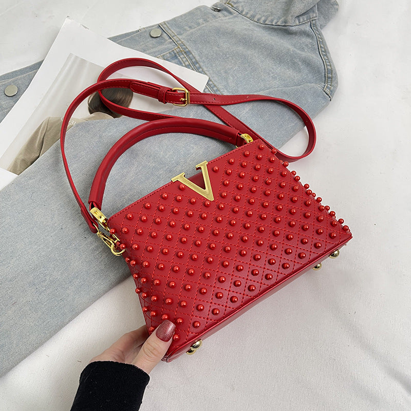 Women's Trendy Lady Pearl Portable Street Shot Commuter Women's Shoulder Bag