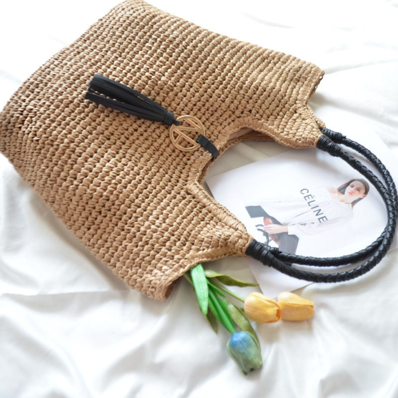 Women's Fashion Straw Large Capacity Totes Beach Women's Handbag