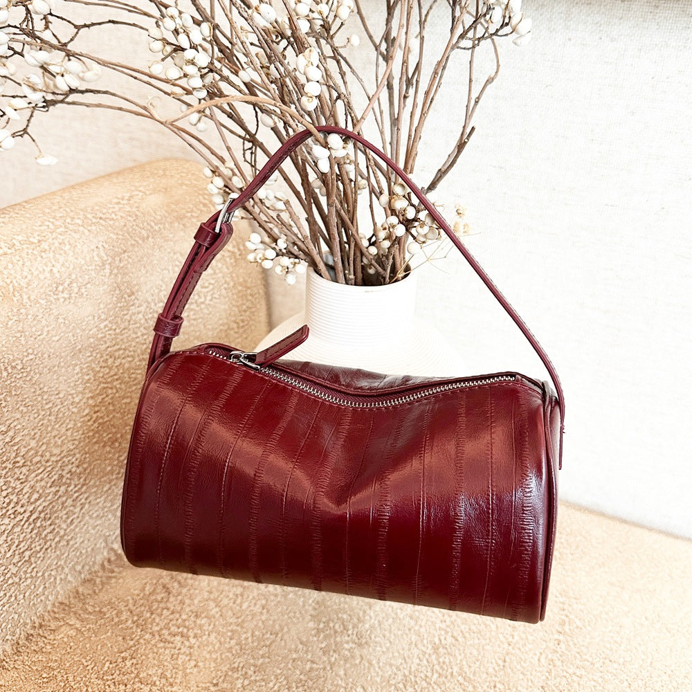 Women's Cowhide Toast Bowling High-grade Underarm Pen Exquisite Hand Women's Messenger Bag