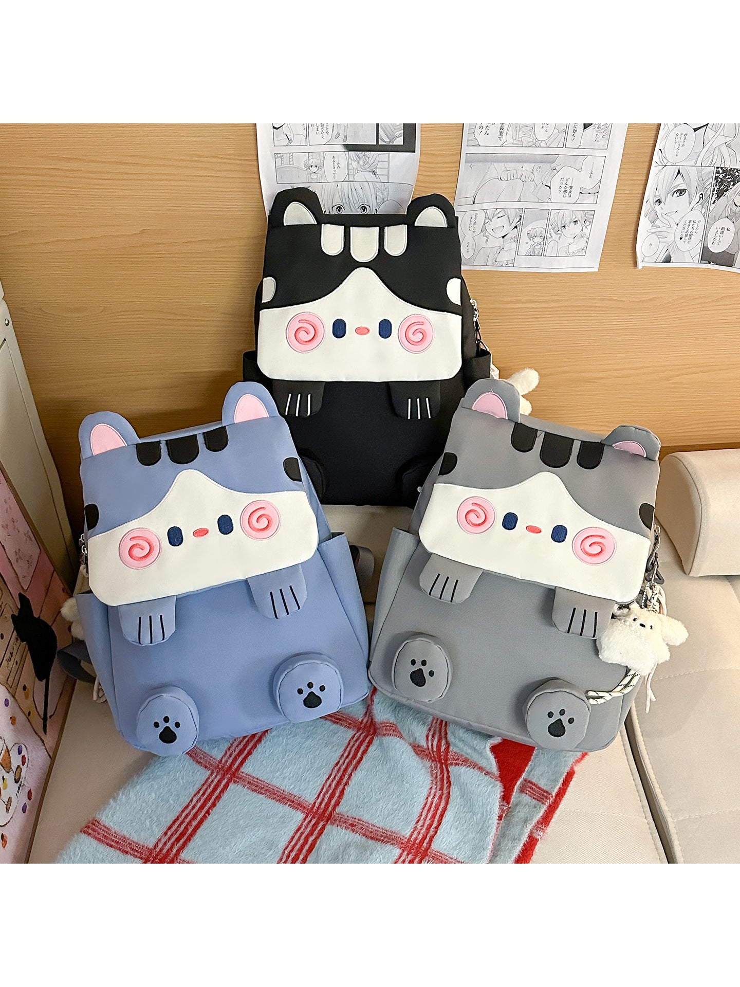 Cute Cartoon Cat Female Large Capacity Leisure Backpack
