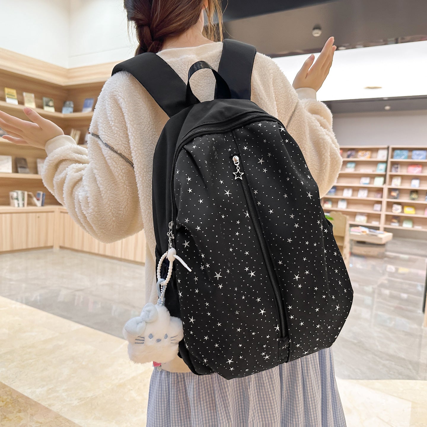 Style Good-looking Fresh Sweet Star Moon Leisure Backpack
