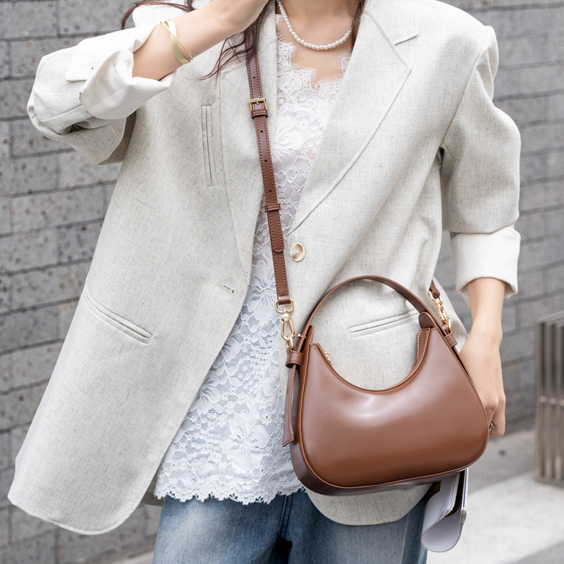 Women's Genuine Leather Fashionable Underarm Niche Western Women's Shoulder Bag