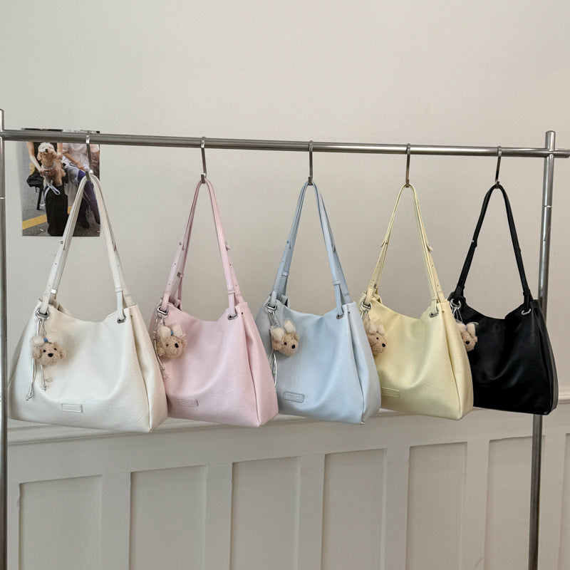 Women's Retro Fashionable Simple Elegant Large Capacity Shoulder Bags