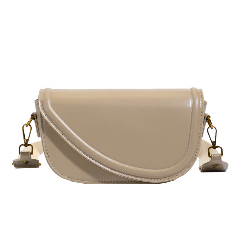 Women's Brown Early Autumn Fashion Korean Simple Saddle Women's Shoulder Bag