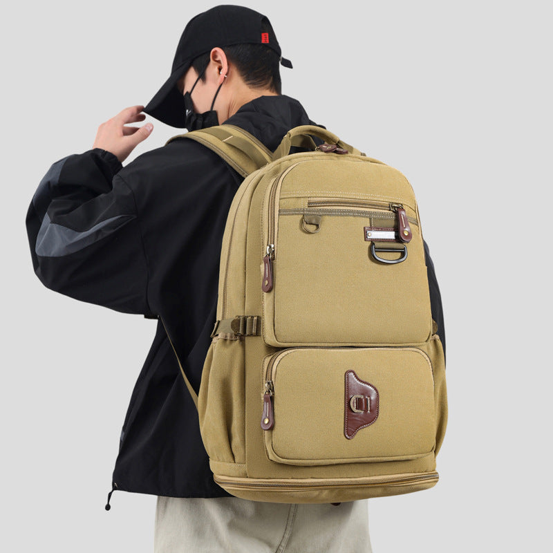Canvas Female Retro Fashionable Large Capacity Leisure Backpack