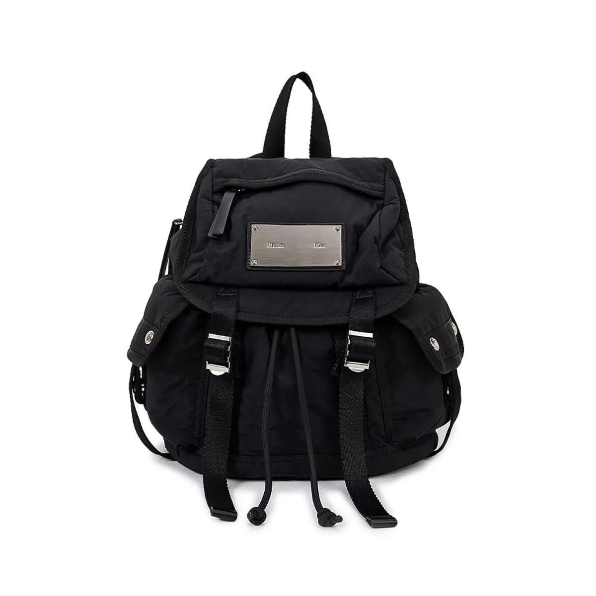 Niche Large Capacity Storage Metal Label Nylon Leisure Backpack