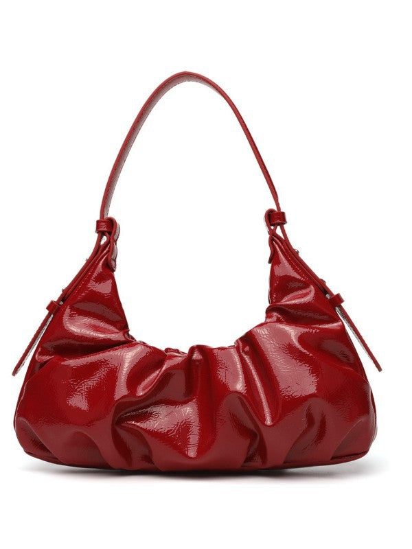 Women's Autumn Floral Effect Retro Red Portable Underarm Bag