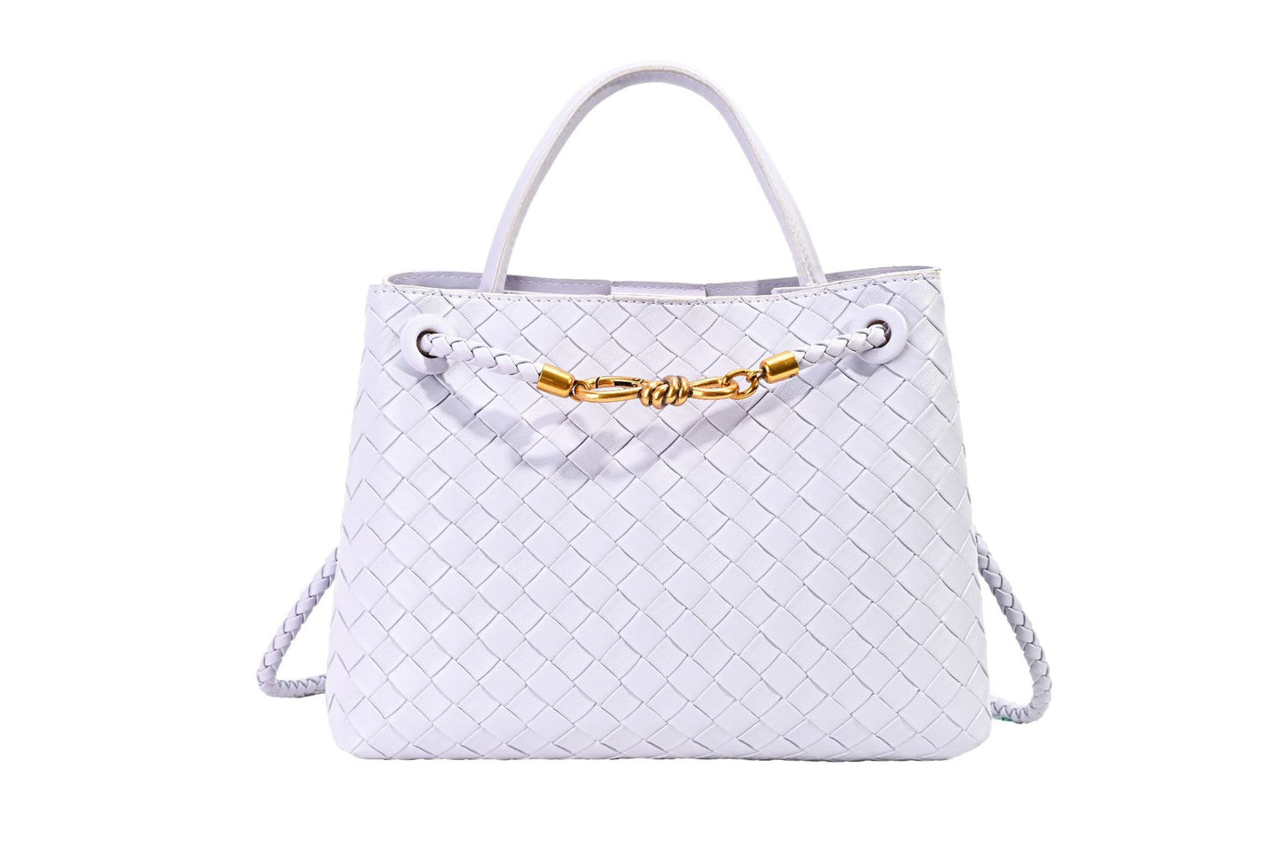 Women's Niche High Sense Metal Cord Fastener Woven Women's Handbag