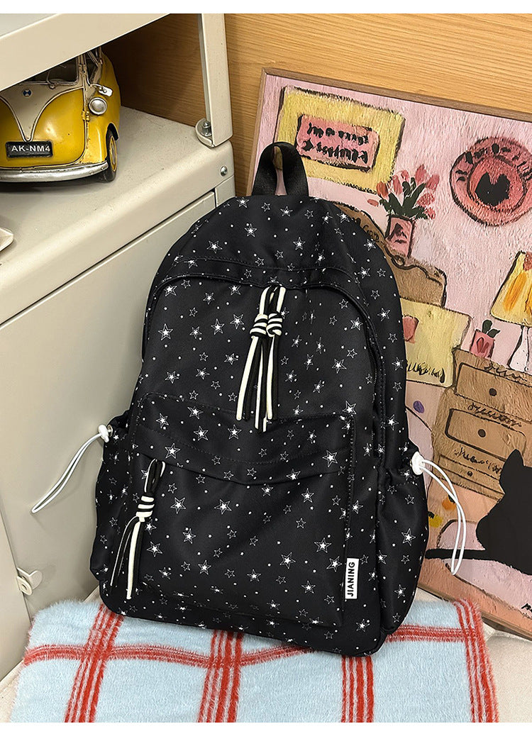 Korean Artsy Female College Minimalist Star Lightweight Large Backpacks